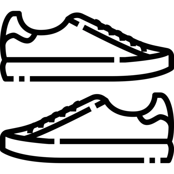 Υποδήματα Παπούτσια Sneaker Εικονίδιο Στυλ Περίγραμμα — Διανυσματικό Αρχείο