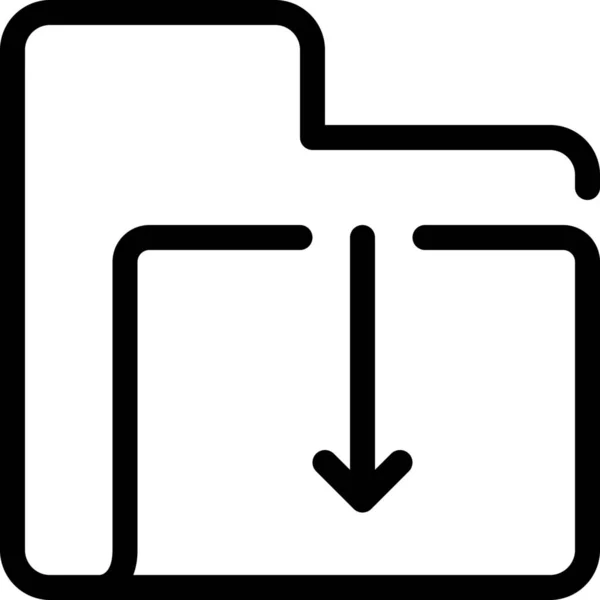 Ikona Pro Stažení Dokumentu Šipkami Stylu Osnovy — Stockový vektor
