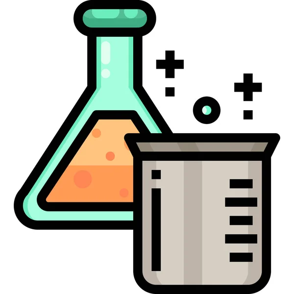 Ícone Frascos Química Teste — Vetor de Stock