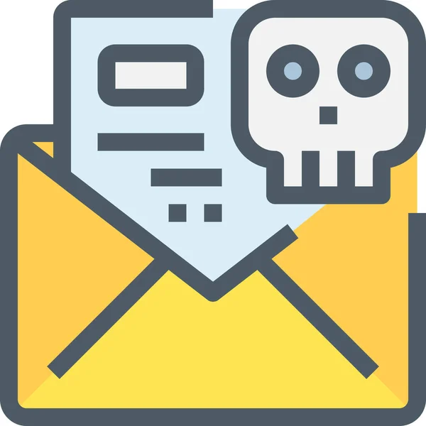 Kriminalität Mail Hack Symbol Stil Ausgefüllter Umrisse — Stockvektor