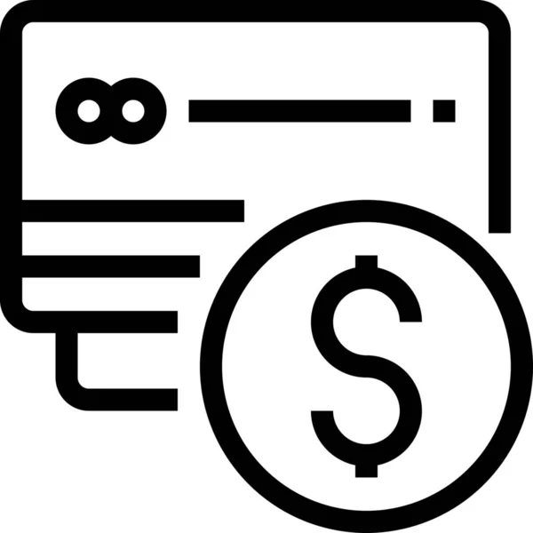 Τράπεζα Εικονίδιο Τραπεζικής Κάρτας Στυλ Περίγραμμα — Διανυσματικό Αρχείο
