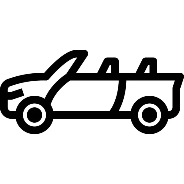 Icono Transporte Convertible Coche Estilo Esquema — Vector de stock