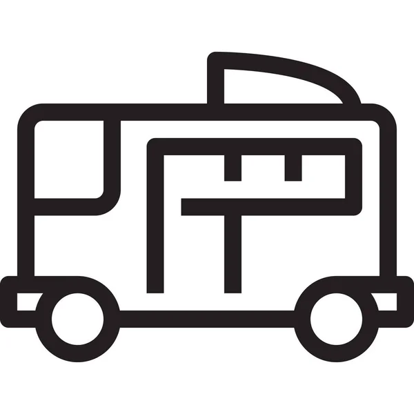 Ikona Transportu Samochodowego Stylu Zarys — Wektor stockowy