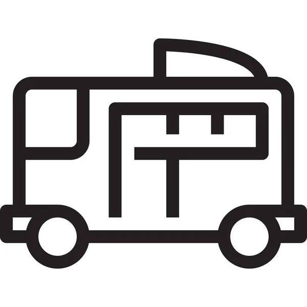 Auto Heimtransport Symbol Outline Stil — Stockvektor