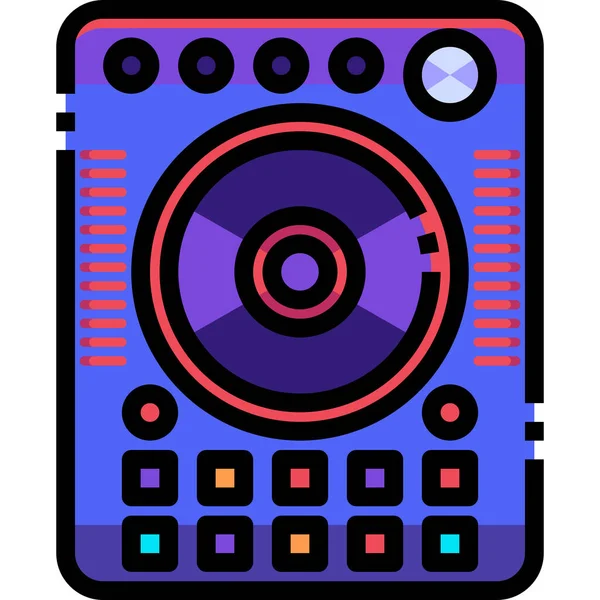 Icono Música Electrónica Del Dispositivo Estilo Contorno Lleno — Vector de stock