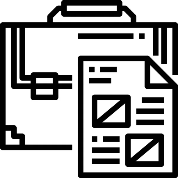 Business Sketchbook Briefcase Icon — Stock Vector