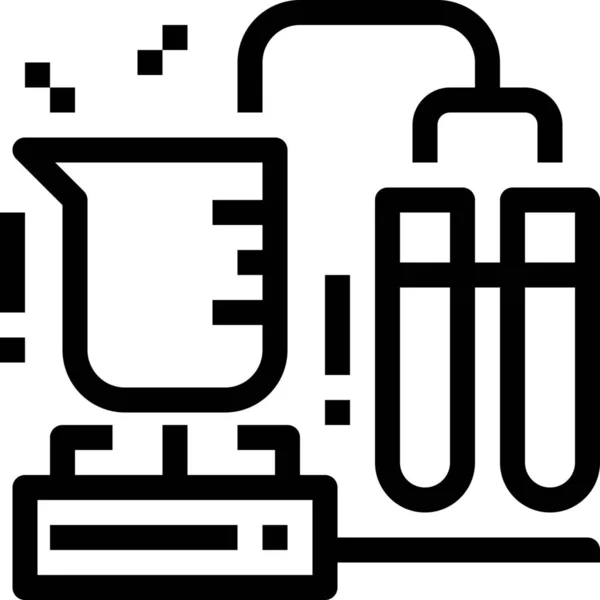 Onderwijs Kolf Laboratorium Pictogram Contouren Stijl — Stockvector