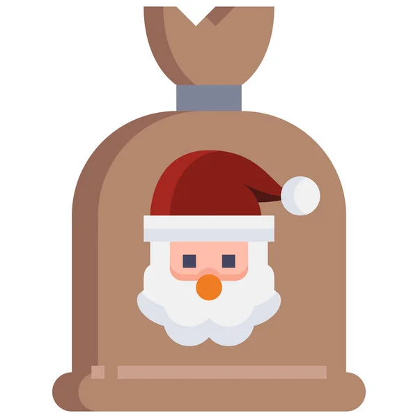 Holiday Bag Santa Icon — Stock Vector