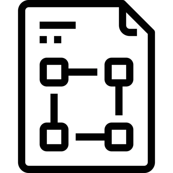 Icona Del Documento Dati Aziendali Stile Outline — Vettoriale Stock