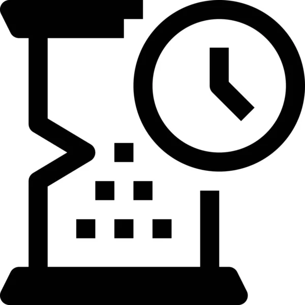 业务日历时钟图标在轮廓风格 — 图库矢量图片