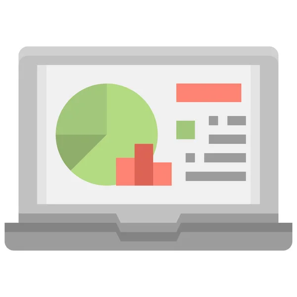 Analytique Ordinateur Portable Icône — Image vectorielle