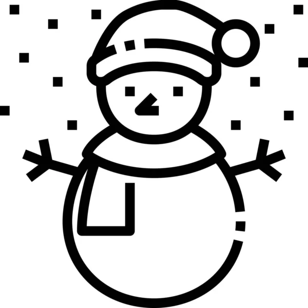Snow Snowman Christmas Icon — Stock Vector