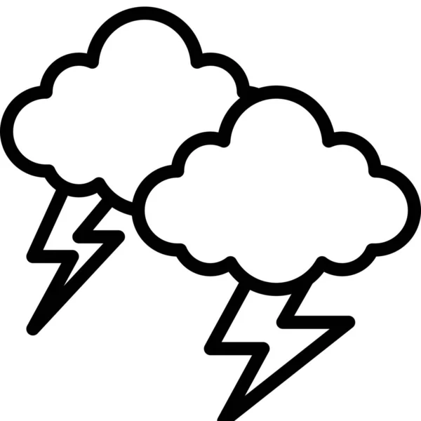 春季雷暴气象图标 — 图库矢量图片