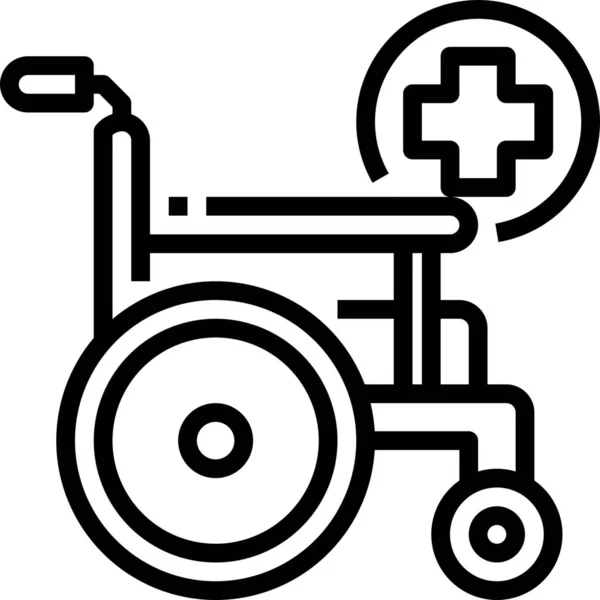 Behindertentransport Symbol Outline Stil — Stockvektor