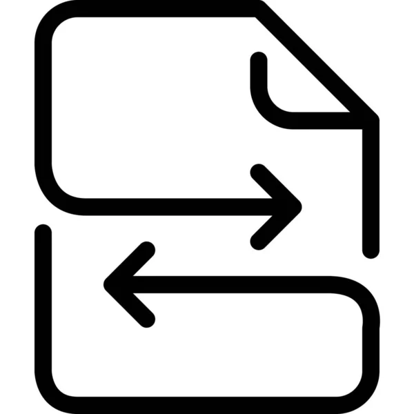 Arrow Data Exchange Icon Outline Style — Stock Vector