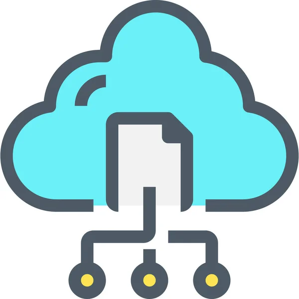 Cloud Connect Data Icoon Gevulde Outline Stijl — Stockvector