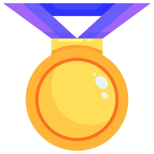 Melhor Ícone Primeira Medalha Estilo Plano — Vetor de Stock