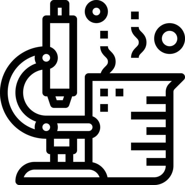 Icono Del Microscopio Laboratorio Educación Estilo Esquema — Vector de stock