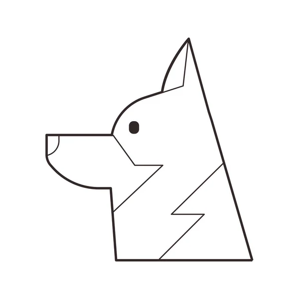 Chien Canin Icône Race Dans Style Contour — Image vectorielle