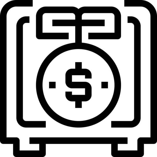 Ikona Bankowości Bankowej Monety Zarysie — Wektor stockowy