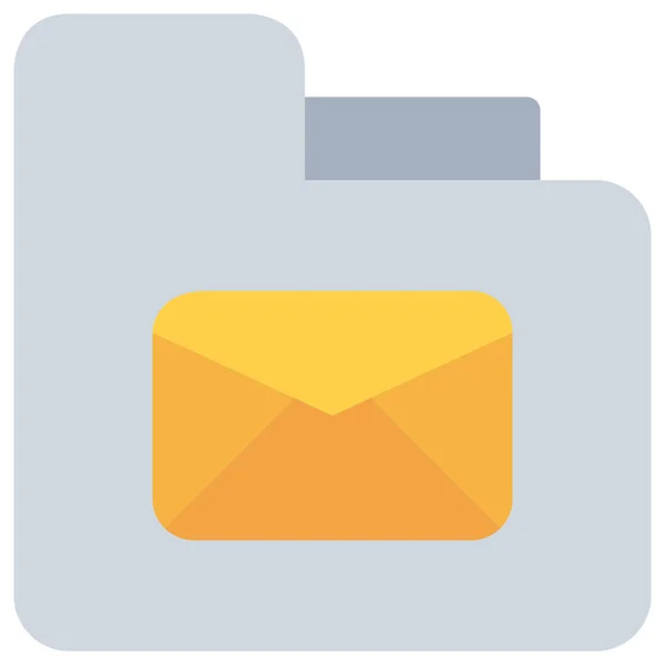 Ikona Pliku Mail Dokumentu Stylu Flat — Wektor stockowy