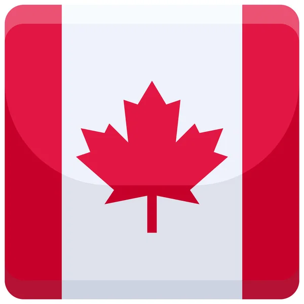 Canada Counrty Icono Bandera Estilo Plano — Archivo Imágenes Vectoriales