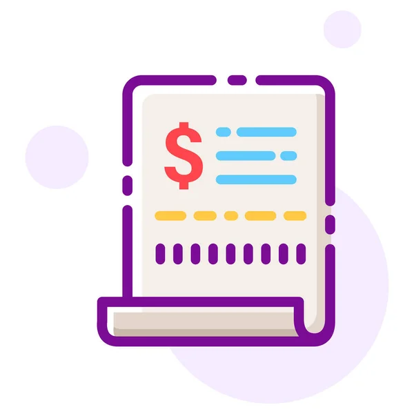 Icono Pago Pedido Factura Estilo Esquema Rellenado — Vector de stock