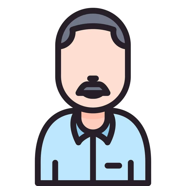 Account Avatar Man Icon Filled Outline Style — 스톡 벡터