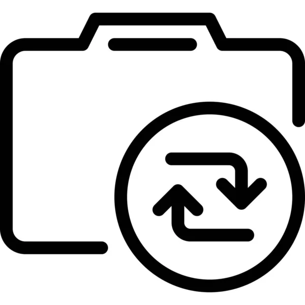 Ícone Câmera Câmera Seta Estilo Esboço — Vetor de Stock