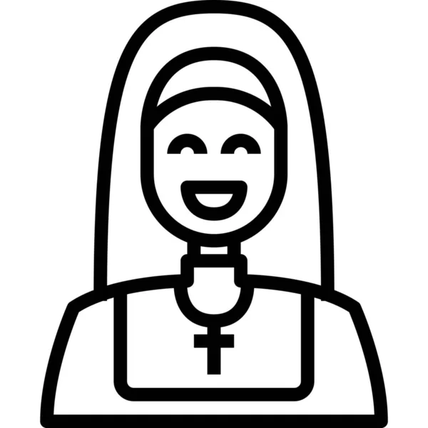 Nunna Katolsk Kristen Ikon Påsk Kategori — Stock vektor