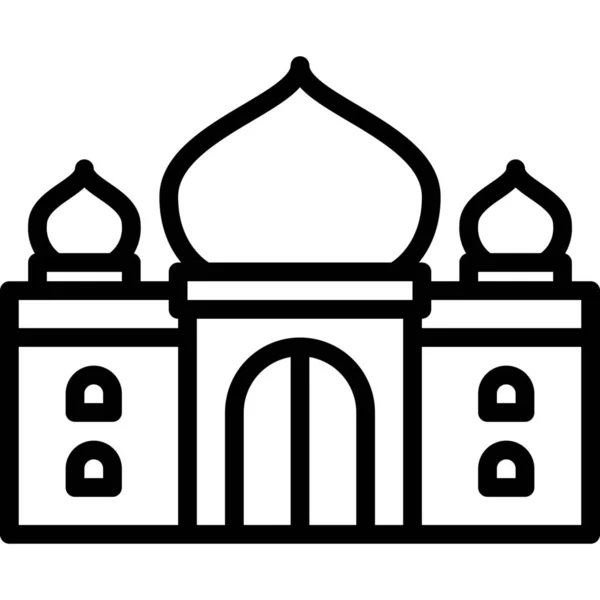 Monument Taj Landmärke Ikon — Stock vektor