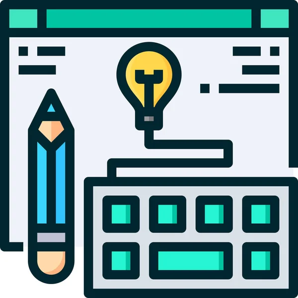 Penna Tangentbord Kreativitet Ikon — Stock vektor