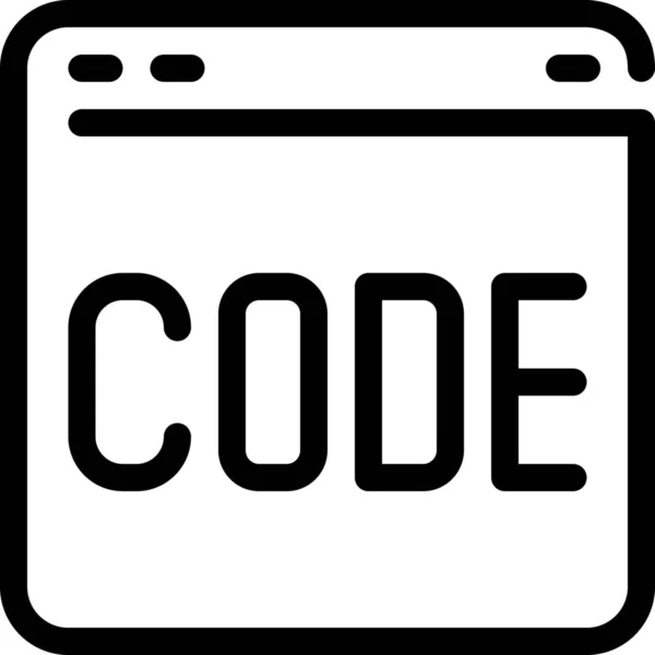 Εικονίδιο Κώδικα Προγράμματος Περιήγησης Εφαρμογής Στυλ Περίγραμμα — Διανυσματικό Αρχείο