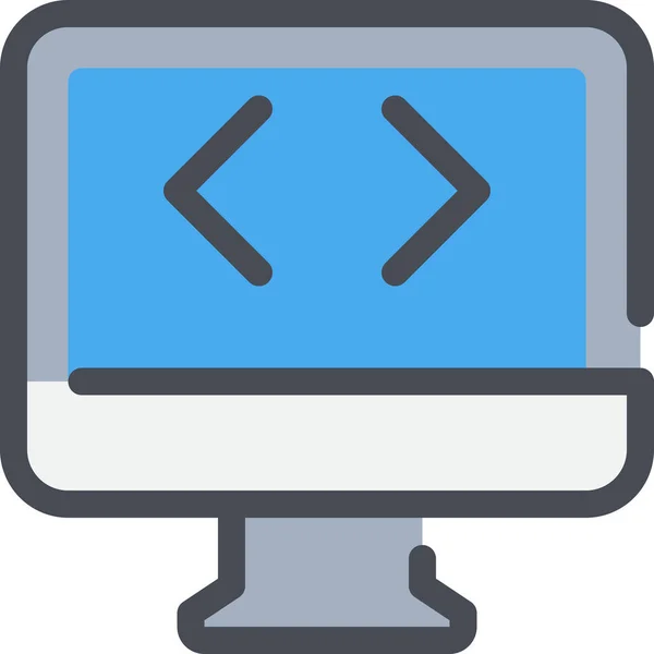 Code Coding Computer Icon Filled Outline Style Stock Vector by ...