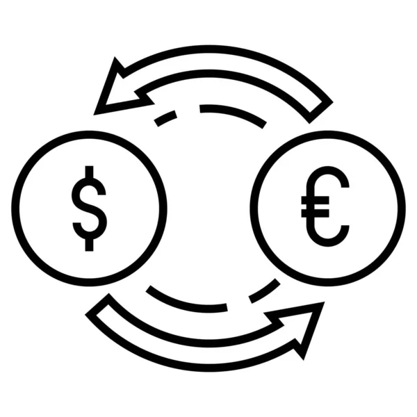 Conversion Currency Exchange Investment Icon Outline Style — Stock Vector