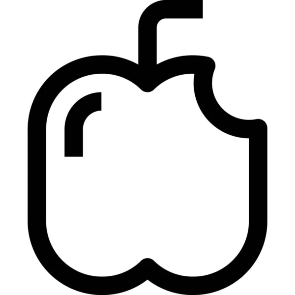 Иконка Ужина Яблочным Завтраком Стиле Outline — стоковый вектор