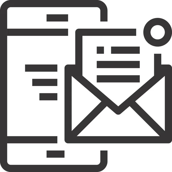 Comunicazione Email Lettera Icona Stile Contorno — Vettoriale Stock