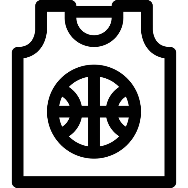 Icona Del Gioco Basket Fitness Stile Outline — Vettoriale Stock