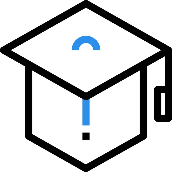 Icono Sombrero Graduación Educación Estilo Esquema — Vector de stock