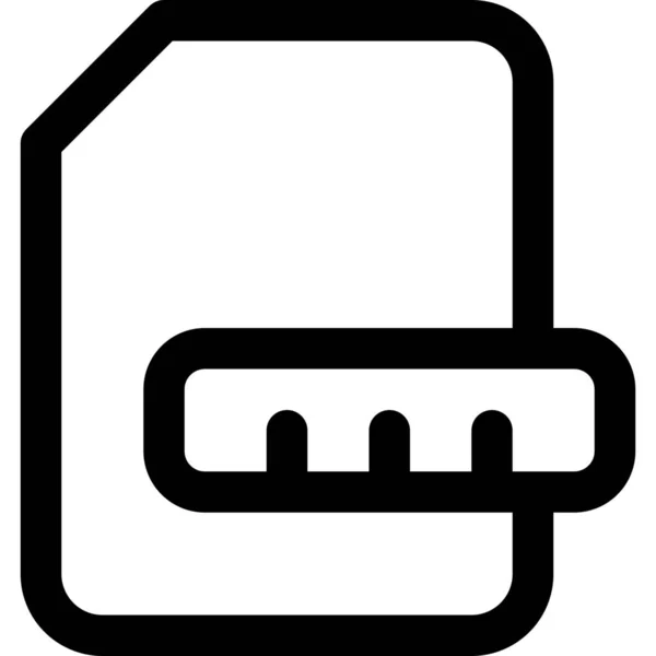 Archivo Documento Regla Icono — Vector de stock