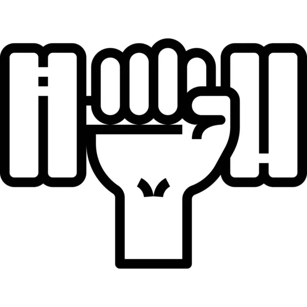 Hantelturnhalle Hand Symbol — Stockvektor