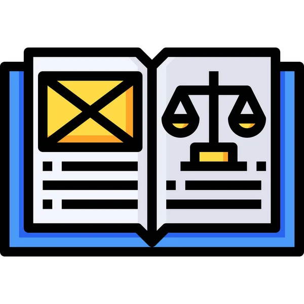 Ikona Učebnice Práva — Stockový vektor