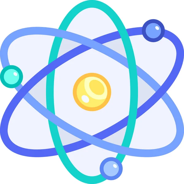 Atomo Icona Dell Educazione Atomica Stile Piatto — Vettoriale Stock