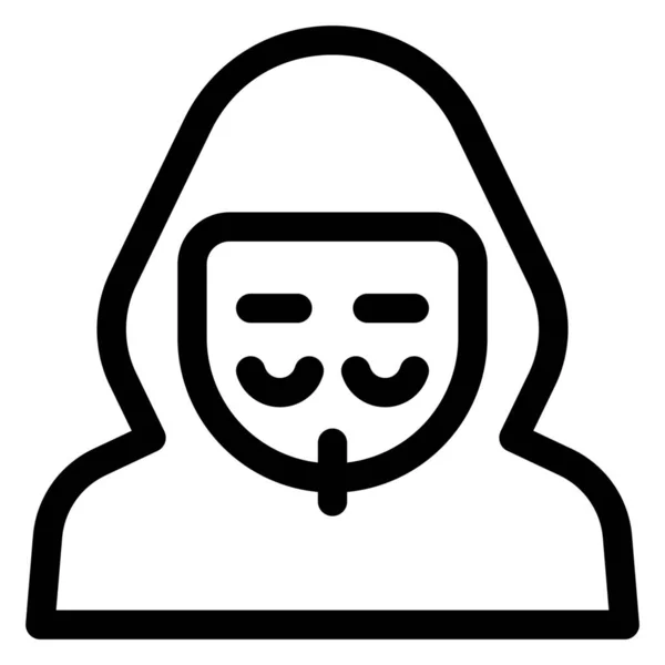 Crime Anonymous Hacker Icon — Stock Vector