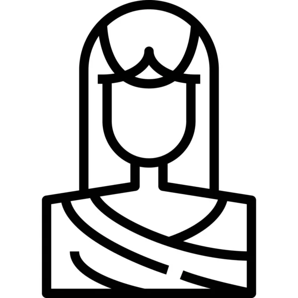 Mujer India Religión Icono — Vector de stock