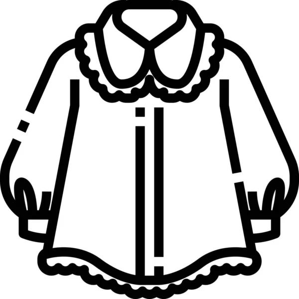 Vestidos Ropa Icono Camisa Estilo Esquema — Vector de stock