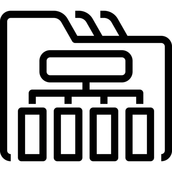 Diagramm Datenbank Symbol Umrissstil — Stockvektor