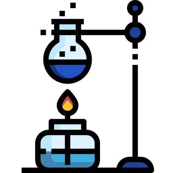 Icono Químico Del Quemador Bunsen Categoría Ciencia Investigación — Vector de stock