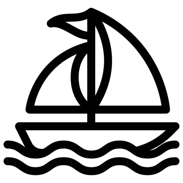 Barco Ocio Vela Icono — Vector de stock