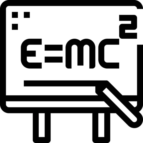 Edukacja Emc2 Ikona Nauki Zarysie Stylu — Wektor stockowy